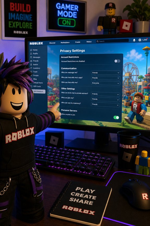 customize roblox privacy settings